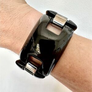 Vintage chunky black link bracelet